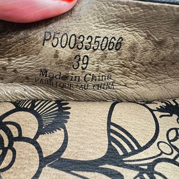 FLY London Yoko Two Tone Leather Wedge Slip On Shoes Women's 39 / US 8-8.5 - Picture 7 of 8